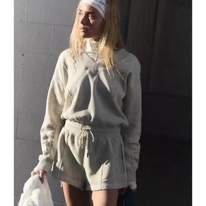 NWT!! FREE PEOPLE Movement Intercept Romper Heather Gray Playsuit Athletic Small